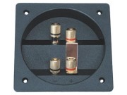 Tilslutningspanel bi-wiring stor firkantet - gullb
